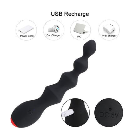 10 Speeds Prostate Massager Anal Beads Vibrator Vibrating Butt Plug Clitoris Stimulator Sex Toy for Women Men