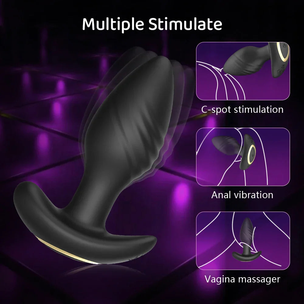 10 Speeds Rotating Anal Vibrator Butt Plug Men Prostate Massager Anal Stimulator Female Masturbator Adult Sex Toys for Women Gay