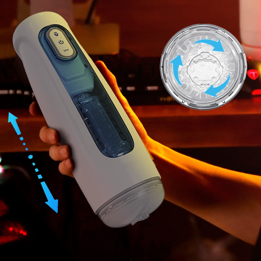 10-Mode Rotating Male Masturbator Automatic Piston Simulated Vagina Sex Toy for Men Adult Products