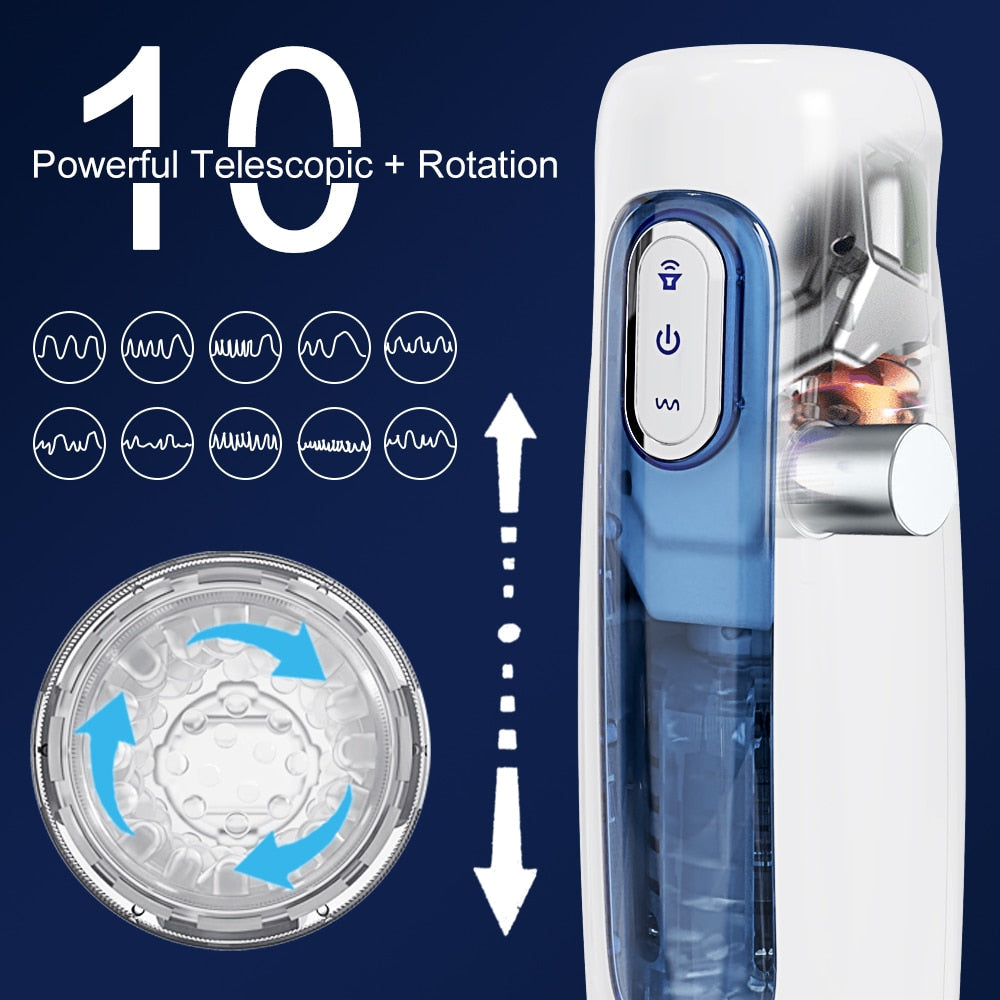 10-Mode Rotating Male Masturbator Automatic Piston Simulated Vagina Sex Toy for Men Adult Products