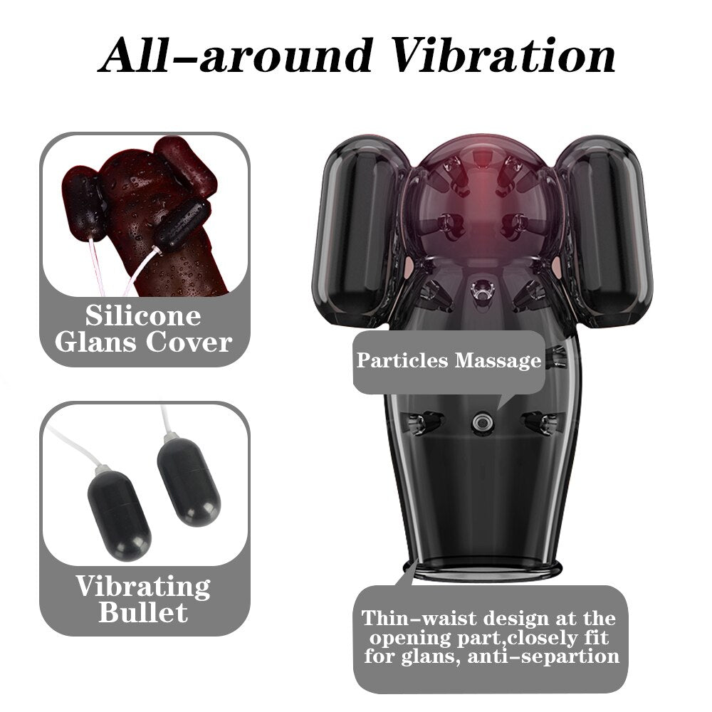 12 Modes Ghost Exerciser Penis Sex Toys for Men Glans Vibrator Penis Sleeve Enhancement Delay Lasting Glans Trainer Masturbator