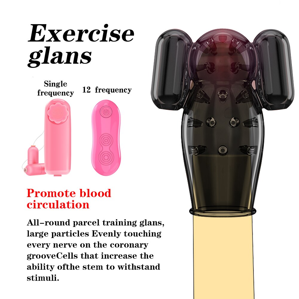 12 Modes Ghost Exerciser Penis Sex Toys for Men Glans Vibrator Penis Sleeve Enhancement Delay Lasting Glans Trainer Masturbator