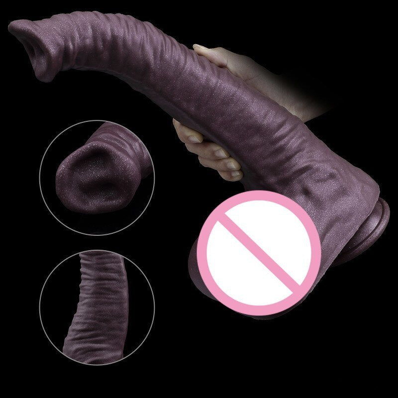 12in Realistic Soft Silicone Elephant Dildo Big Penis Suction Cup Stimulate Orgasm Lesbian Sex Toy Anal
