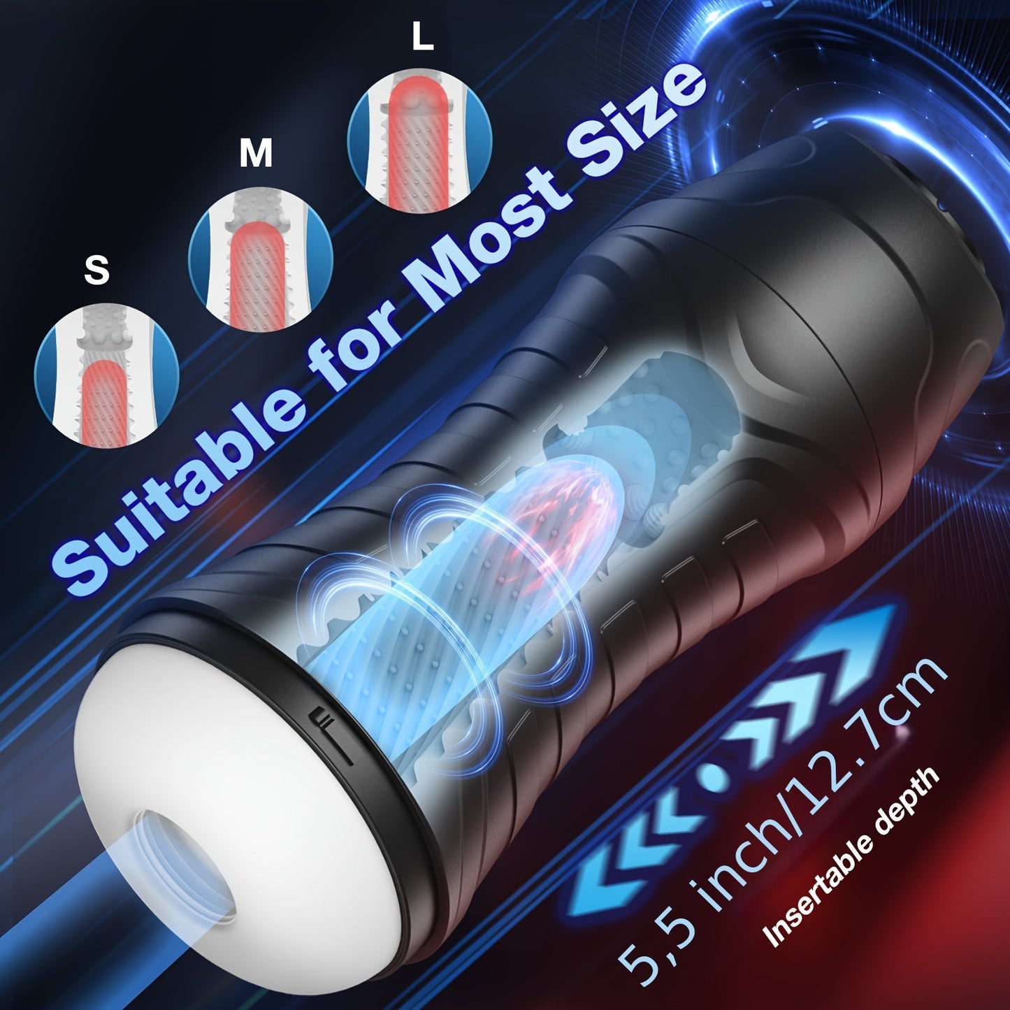 Sucking Male Masturbator Sex Toys - Bszone Upgraded Male Sex Toy Automatic Male Masturbators Cup with 10 Vibration & Suction Modes Adult Toys. Men's Penis Pump Stroker Pocket Pussy with 3D Textured