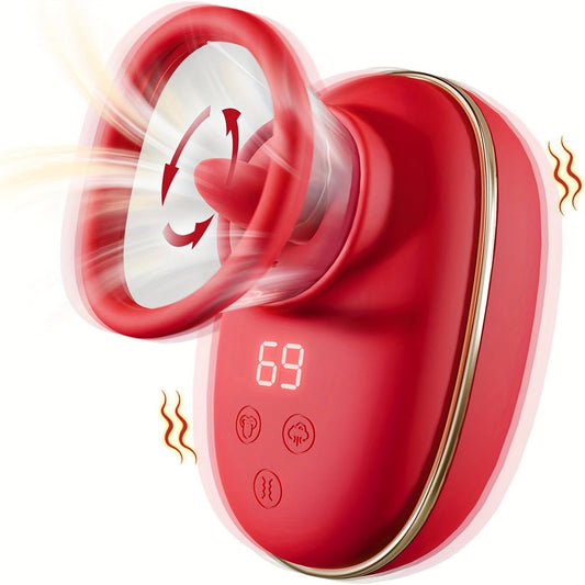 Rose Massager, 9 Frequency Vibration. 9 Frequency Tongue Licking. 3 Frequency Sucking. Adult Female Masturbation Sex Toy
