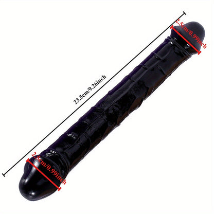 Double-Headed Dragon Phallus Simulation: Black TPE Dildo. 9.25 inches. Suitable for Hand Washing - New Age Adult Sex Toys
