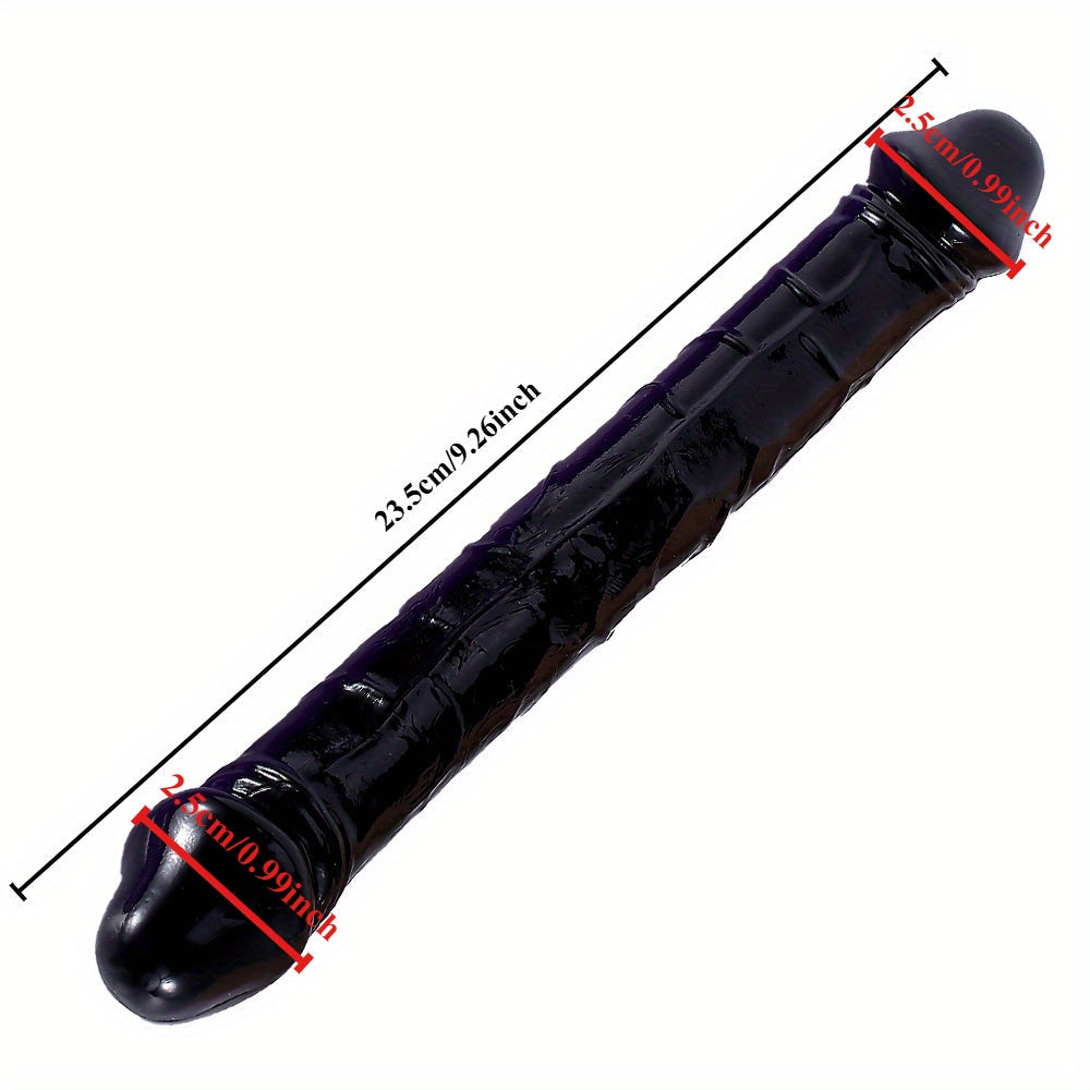 Double-Headed Dragon Phallus Simulation: Black TPE Dildo. 9.25 inches. Suitable for Hand Washing - New Age Adult Sex Toys