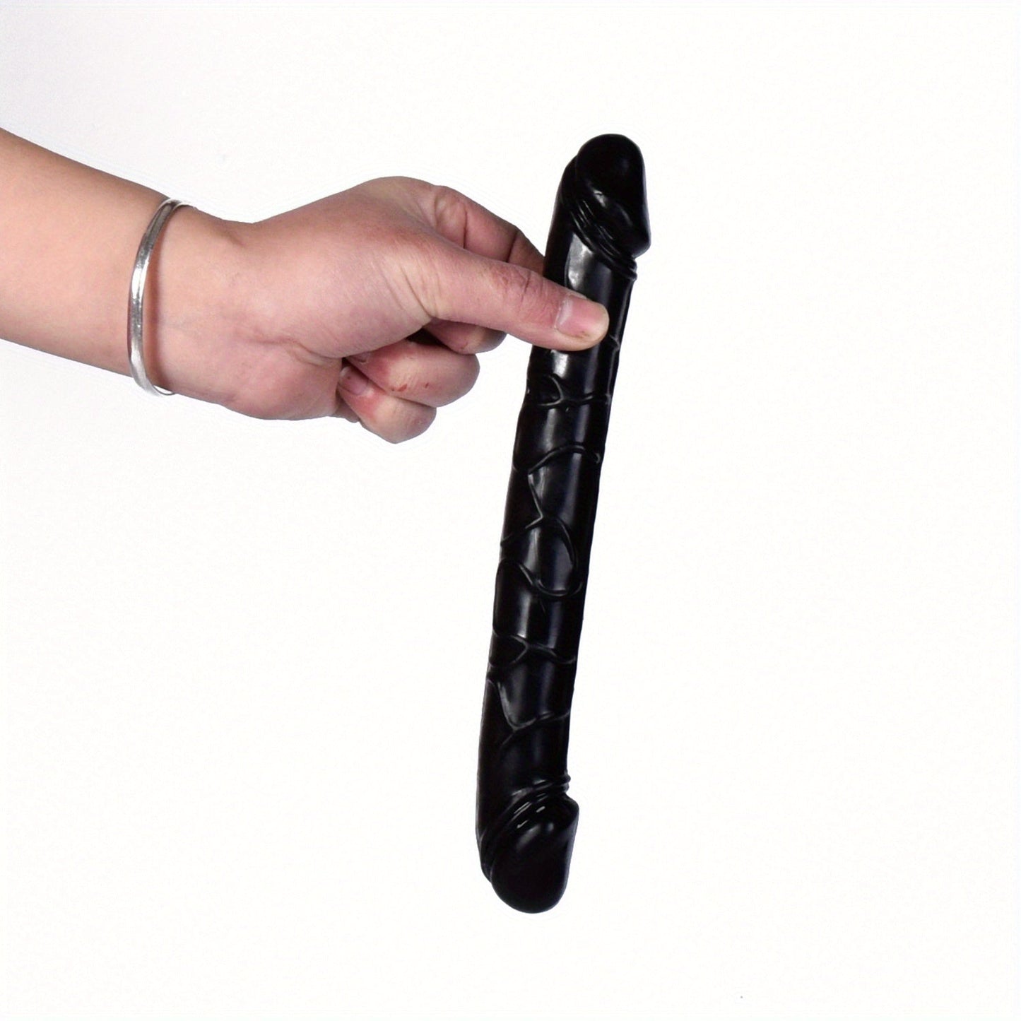 Double-Headed Dragon Phallus Simulation: Black TPE Dildo. 9.25 inches. Suitable for Hand Washing - New Age Adult Sex Toys