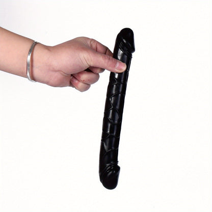 Double-Headed Dragon Phallus Simulation: Black TPE Dildo. 9.25 inches. Suitable for Hand Washing - New Age Adult Sex Toys