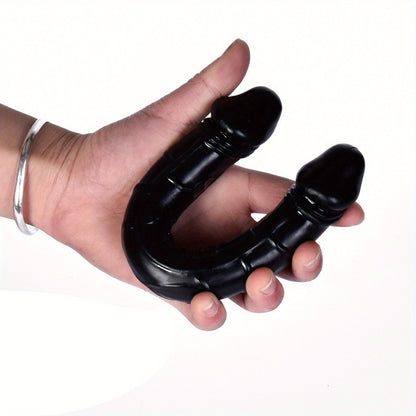 Double-Headed Dragon Phallus Simulation: Black TPE Dildo. 9.25 inches. Suitable for Hand Washing - New Age Adult Sex Toys
