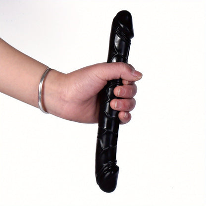 Double-Headed Dragon Phallus Simulation: Black TPE Dildo. 9.25 inches. Suitable for Hand Washing - New Age Adult Sex Toys