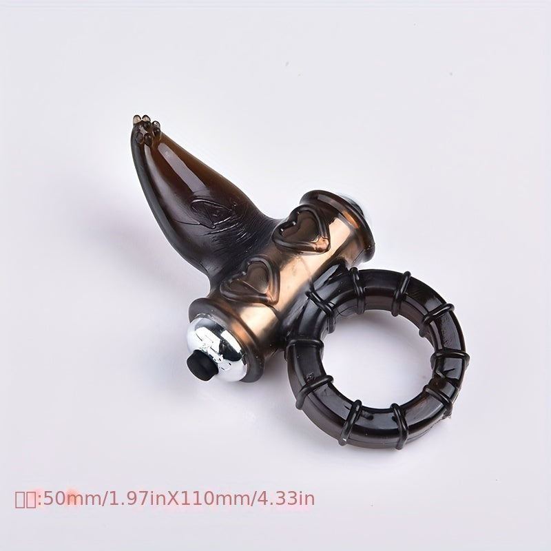 Men's and Women's New Product Tongue Licking Erotic Adult Vibration Lock Essence Vibration Crystal Vibration Cover Ring Adult Sex Toy Supplies