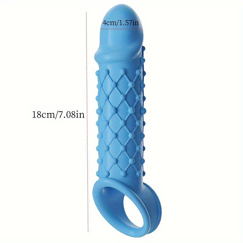 Blue Purple White Large TPE Material Wolf Tooth Mesh Simulation Penis Cover Penis Sleeve