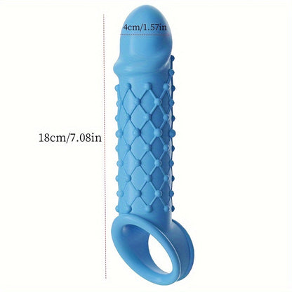 Blue Purple White Large TPE Material Wolf Tooth Mesh Simulation Penis Cover Penis Sleeve
