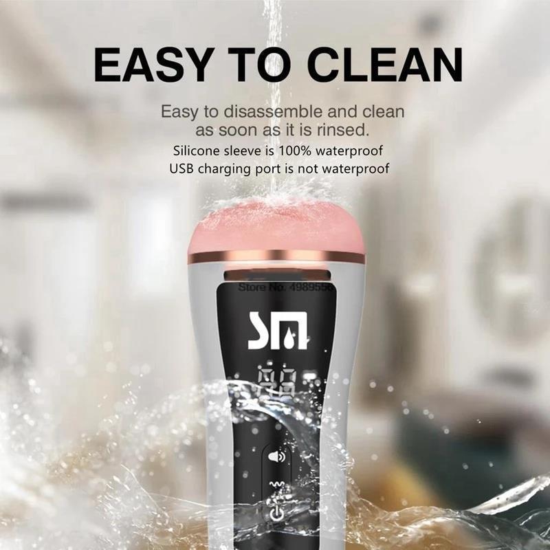 18 + ชาย Masturbator อวัยวะเพศชายปั๊ม Vibrator ผู้ใหญ่ความอดทนการออกกำลังกายช่องคลอดประดิษฐ์10ความเร็วอวัยวะเพศชาย Delay Trainer เซ็กซ์ทอยสำหรับ Me