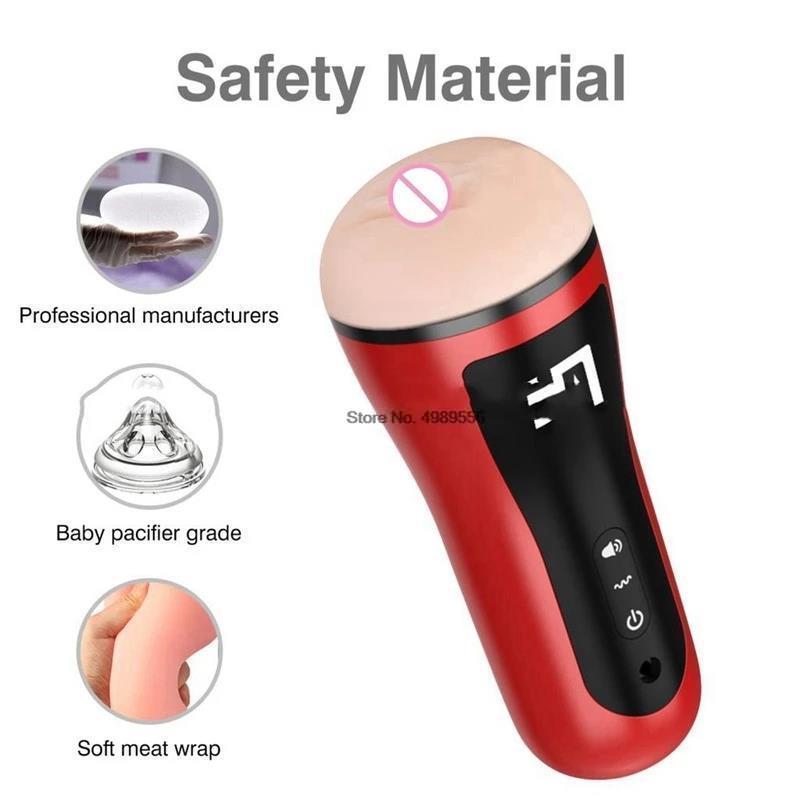 18 + ชาย Masturbator อวัยวะเพศชายปั๊ม Vibrator ผู้ใหญ่ความอดทนการออกกำลังกายช่องคลอดประดิษฐ์10ความเร็วอวัยวะเพศชาย Delay Trainer เซ็กซ์ทอยสำหรับ Me