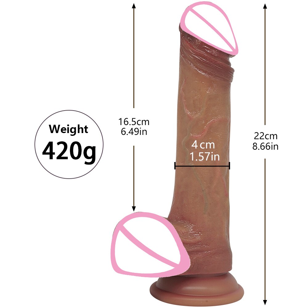 18-inch soft realistic dildo made from medical-grade silicone for adult sex toys