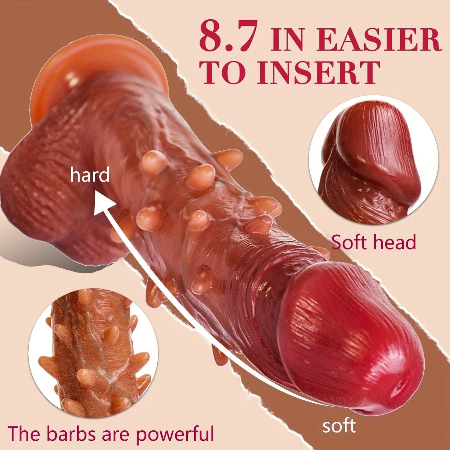 Adjustable Rotation Dildo: 9.1 Vibration Realistic G-Spot Anal Stimulation. 360° Rotation. Remote Control. Latex. Battery Powered. 1200mAh Li-ion Battery. Liquid Silicone