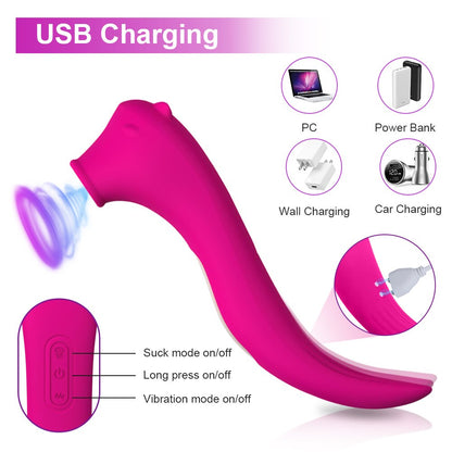 2 Motors Clit Sucker Vibrator Powerful Nipple Clitoris Stimulator G-Spot Massager Dildo Female Sex Toy Products For Women Adult