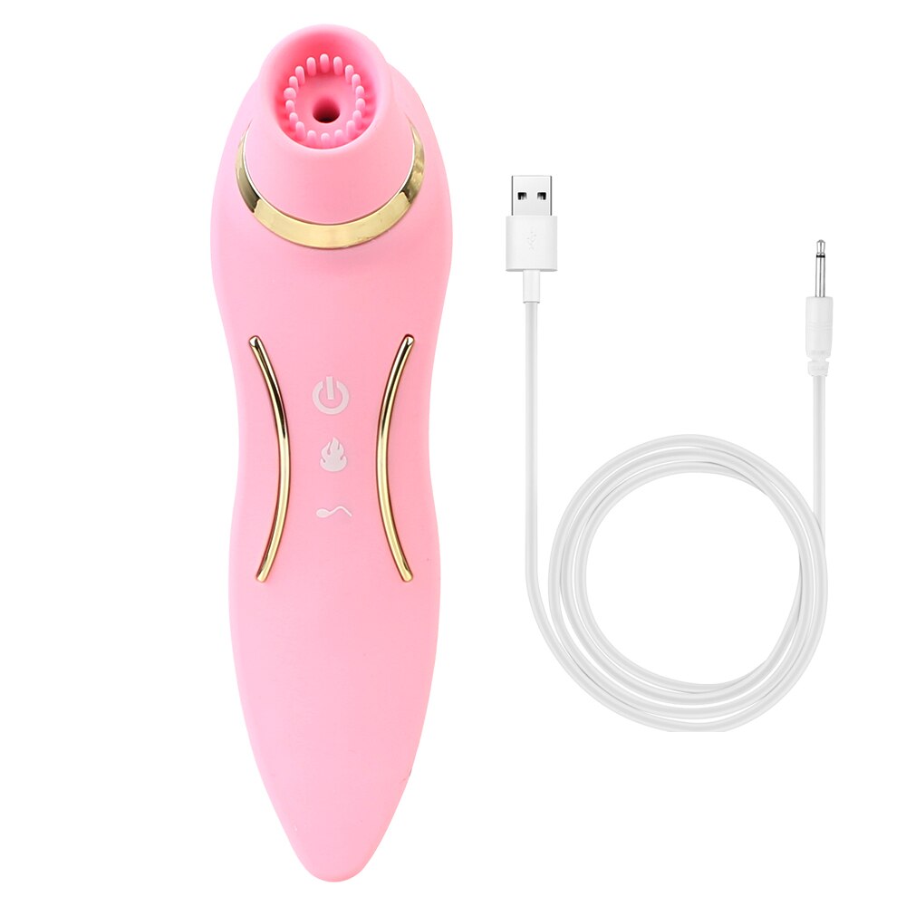 2 In 1 Heating Nipple Sucker Vibrator Dildo Vagina Stimulation Vibrating Strong Suction Dual Head Clitoris Sex Toys for Woman