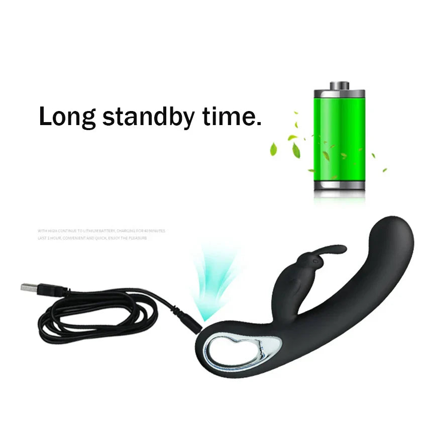 2-in-1 G-Spot Rabbit Vibrator Dildo Female Sex Toys for Women - Vibrators Nipple Clitoris for Adult Massager Masturbators Products