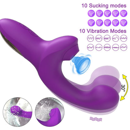 20 Effective Speeds Dildo Vibrator Female Clit Sucker Clitoris Stimulator Finger Wiggling Sex Toy For Women
