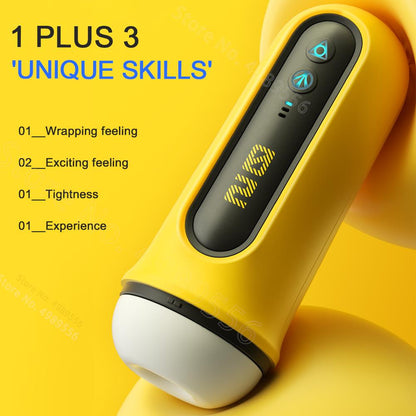 Automatic Male Masturbator Vibrating Cocksucking Sucking Machine Silicone Vagina Masturbation Cup Adult Sex Toys Products for Men