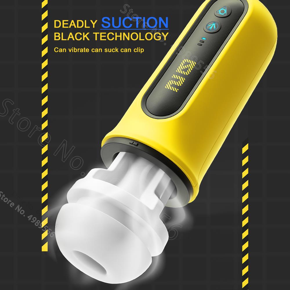 Automatic Male Masturbator Vibrating Cocksucking Sucking Machine Silicone Vagina Masturbation Cup Adult Sex Toys Products for Men