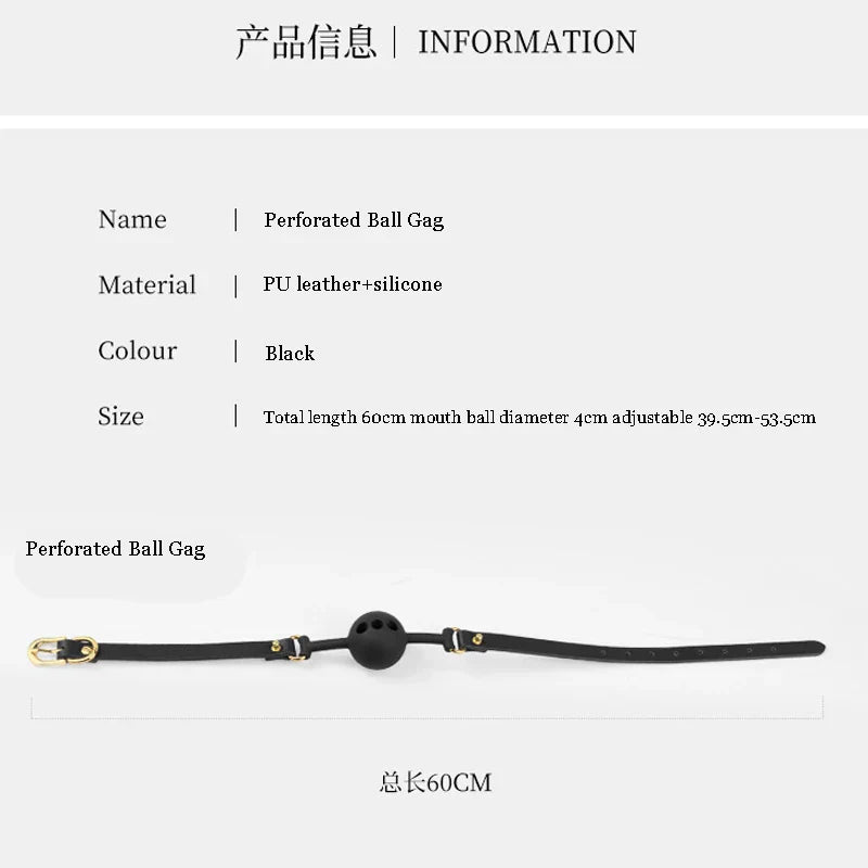 Silicone Ball Gag Fixed Tongue Open Mouth Gag Ball BDSM Couple Erotic Game Lesbian and Gay Sex Products