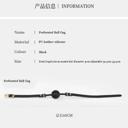 Silicone Ball Gag Fixed Tongue Open Mouth Gag Ball BDSM Couple Erotic Game Lesbian and Gay Sex Products
