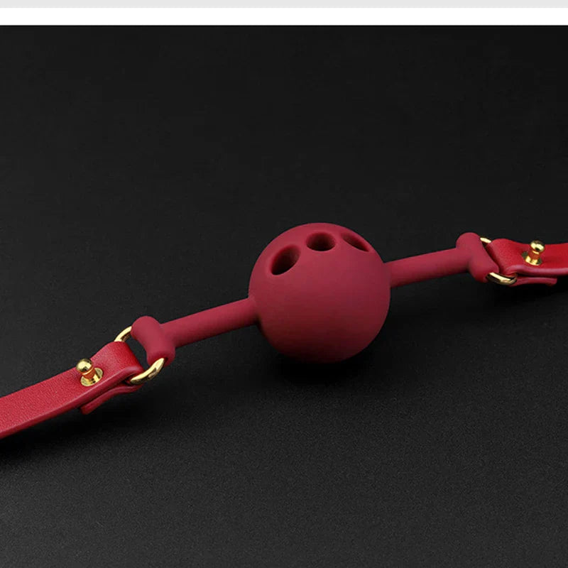 Silicone Ball Gag Fixed Tongue Open Mouth Gag Ball BDSM Couple Erotic Game Lesbian and Gay Sex Products