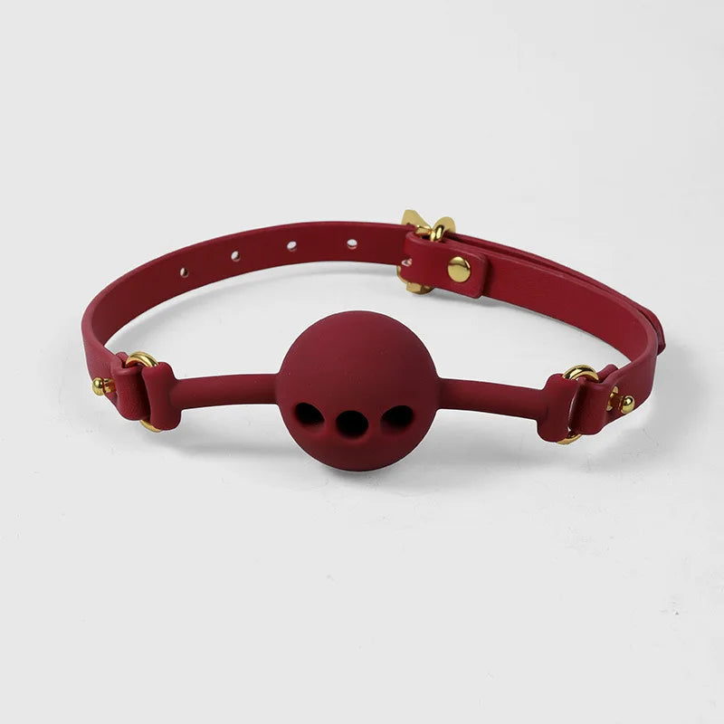 Silicone Ball Gag Fixed Tongue Open Mouth Gag Ball BDSM Couple Erotic Game Lesbian and Gay Sex Products