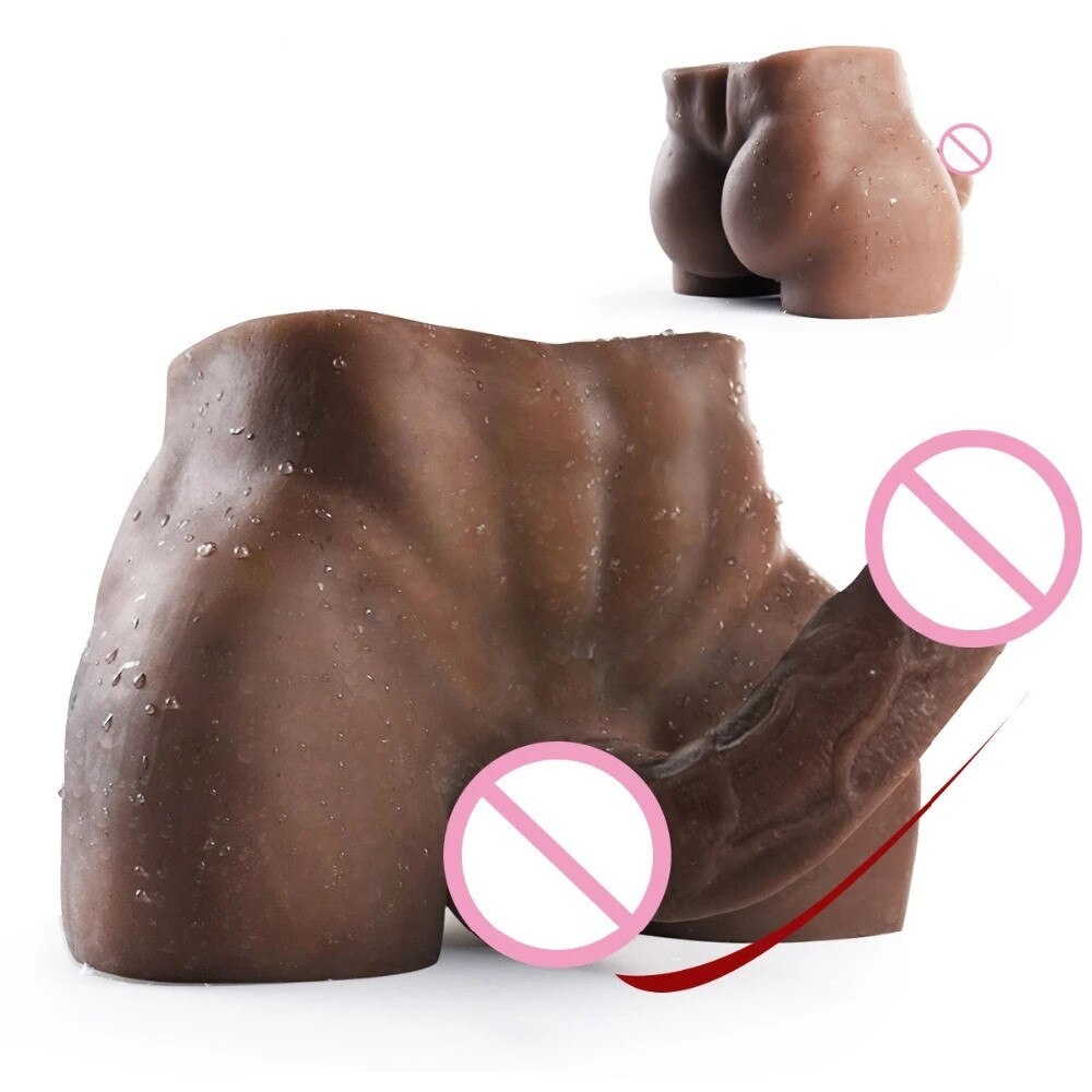 20cm long sexy penis prostate sex toy strong muscle butt silicone doll women's masturbator