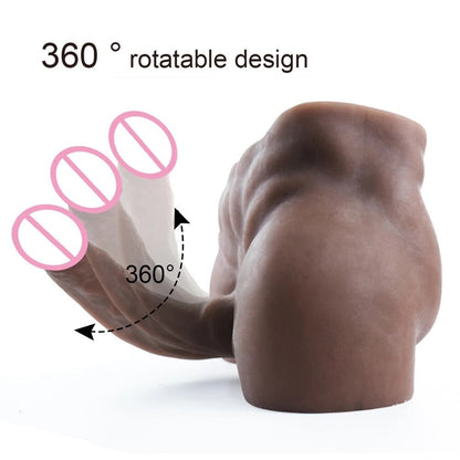 20cm long sexy penis prostate sex toy strong muscle butt silicone doll women's masturbator