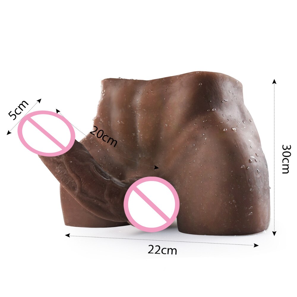 20cm long sexy penis prostate sex toy strong muscle butt silicone doll women's masturbator