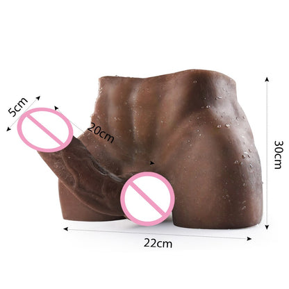 20cm long sexy penis prostate sex toy strong muscle butt silicone doll women's masturbator