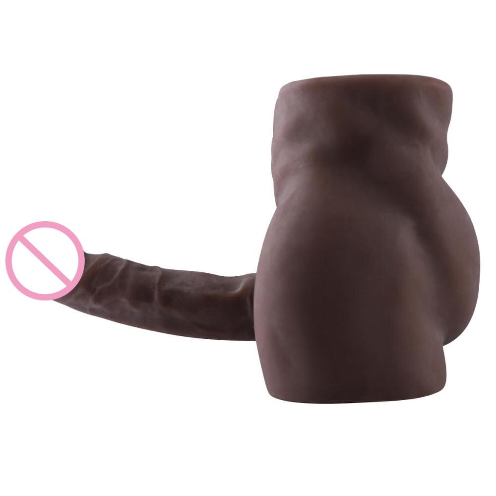 20cm long sexy penis prostate sex toy strong muscle butt silicone doll women's masturbator