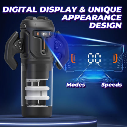 Automatic Male Masturbator Sex Toy. Unique Male Sex Toy With 4 Thrusting & Rotating Modes For 4 Speeds. Male Stroker With Handles & Digital Display & One-Click Burst For Men. Sergeant Major