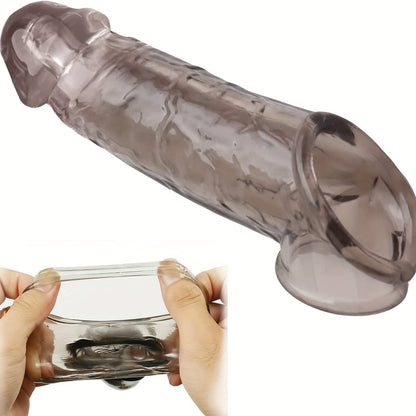Reusable Wolf Teeth Cocksuit - Soft Simulation Penis Sheath with Cock Ring for Male and Couple Play