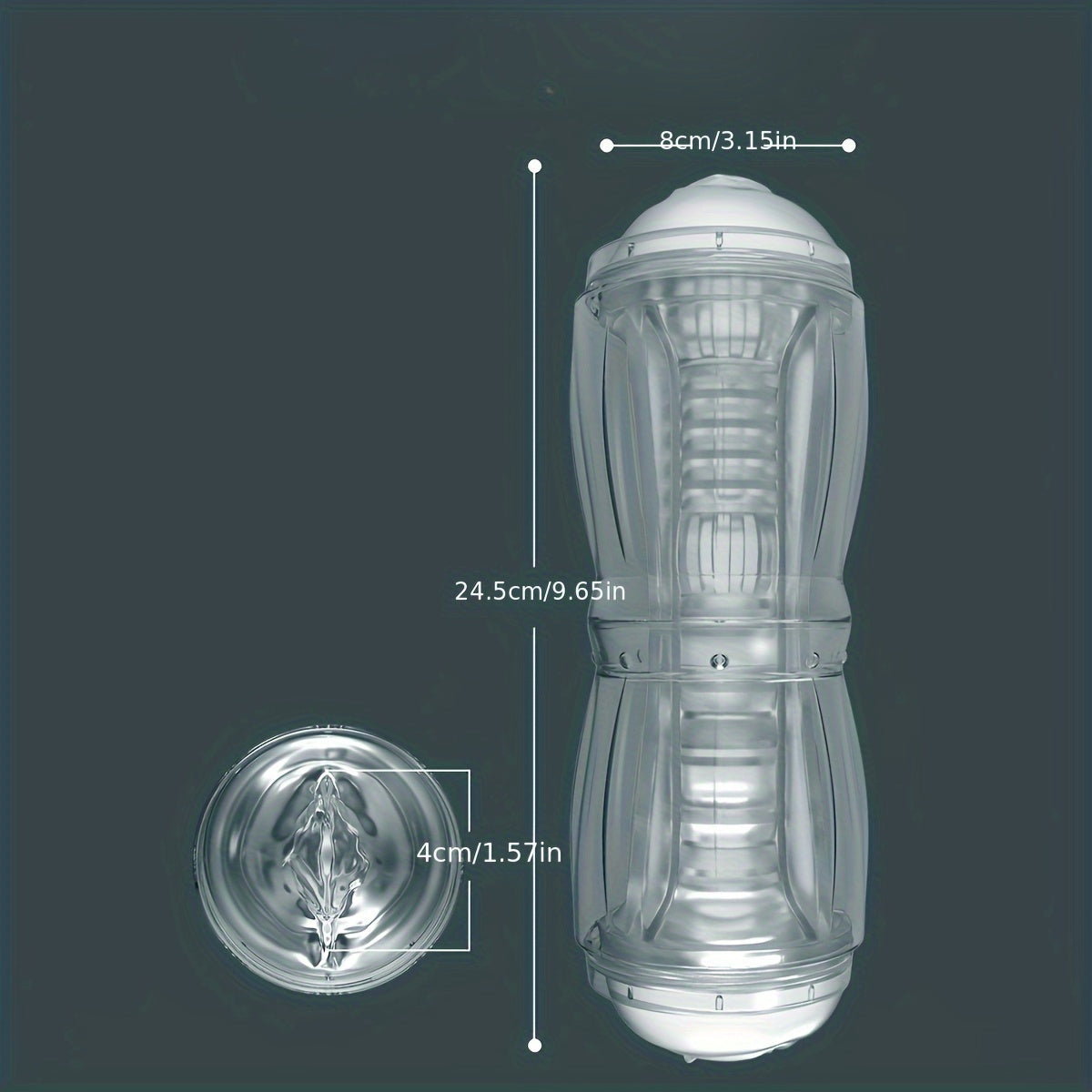 Mesterstar Dual Open Ended 360° Rotating Male Masturbators Stroker Sleeve. Pocket Pussy Sex Toys for Adults with 3D Crystal Realistic Textured Vagina Male Masturbators Cup