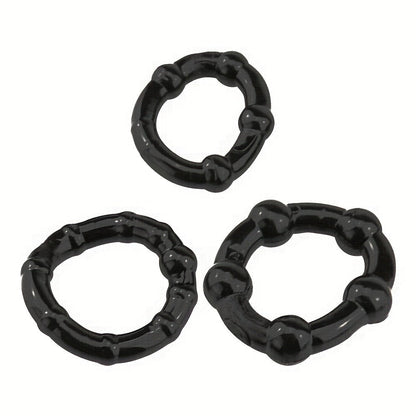 3 PCS Male Penis Cock Ring - Delay Ejaculation Scrotum Binding Ball Stretcher Penis. Enlargement Silicone Cock Ring Sex Toy For Men - Waterproof. Non-Killing Sperm. No Battery Required