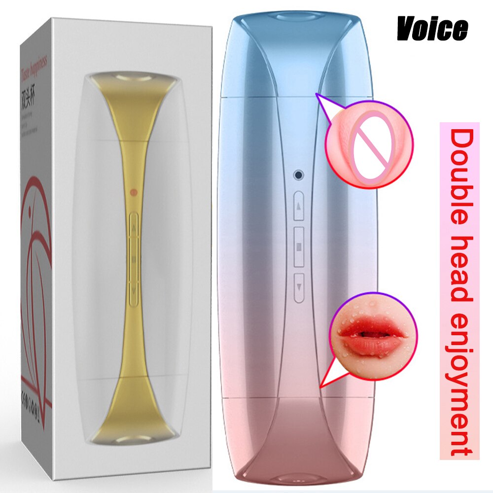 Double-headed Vibrator, Enjoy Masturbation, Licking Tongue Cup, Pocket Pussy, Adult Vibrator, Sexy Toy for Men, Masturbation