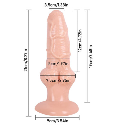Flexible black stretchy dildo for men, artificial penis.