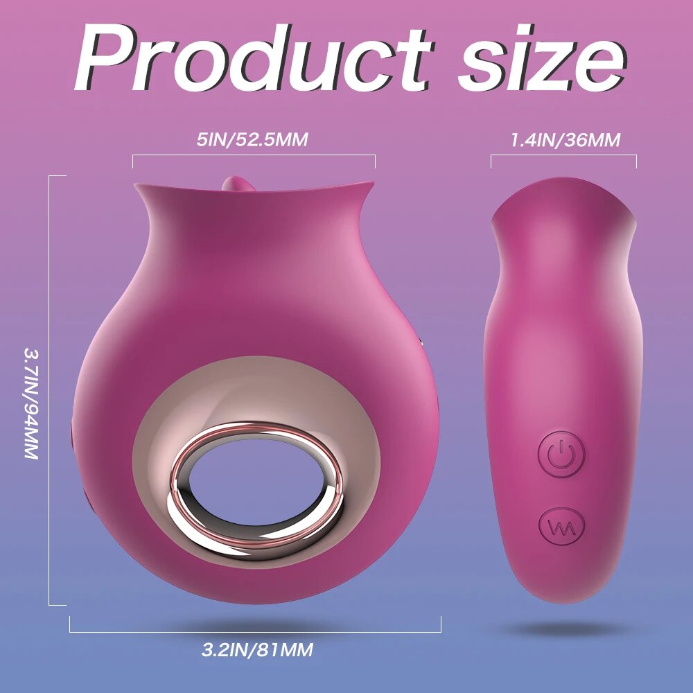 Clitoral vibrator, tongue vibrator, female sex toy for nipple stimulation with tongue licking action