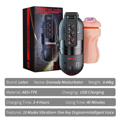 Shaking Grenade App Remote Control Vibrator for Men Realistic Hip Masturbator Adult Sex Toy for Men