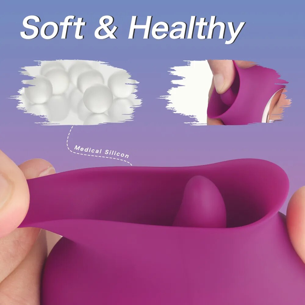 Clitoral vibrator, tongue vibrator, female sex toy for nipple stimulation with tongue licking action