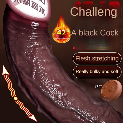Large Dildo Sex Toy Vibrator for Women, Remote Control Vibrating Massager with Suction Cup, Realistic Heat-Sensitive Silicone Penis for Adults