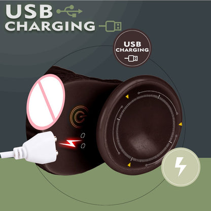 Automatic orgasming dildo for women, heated penis vibrator for couples