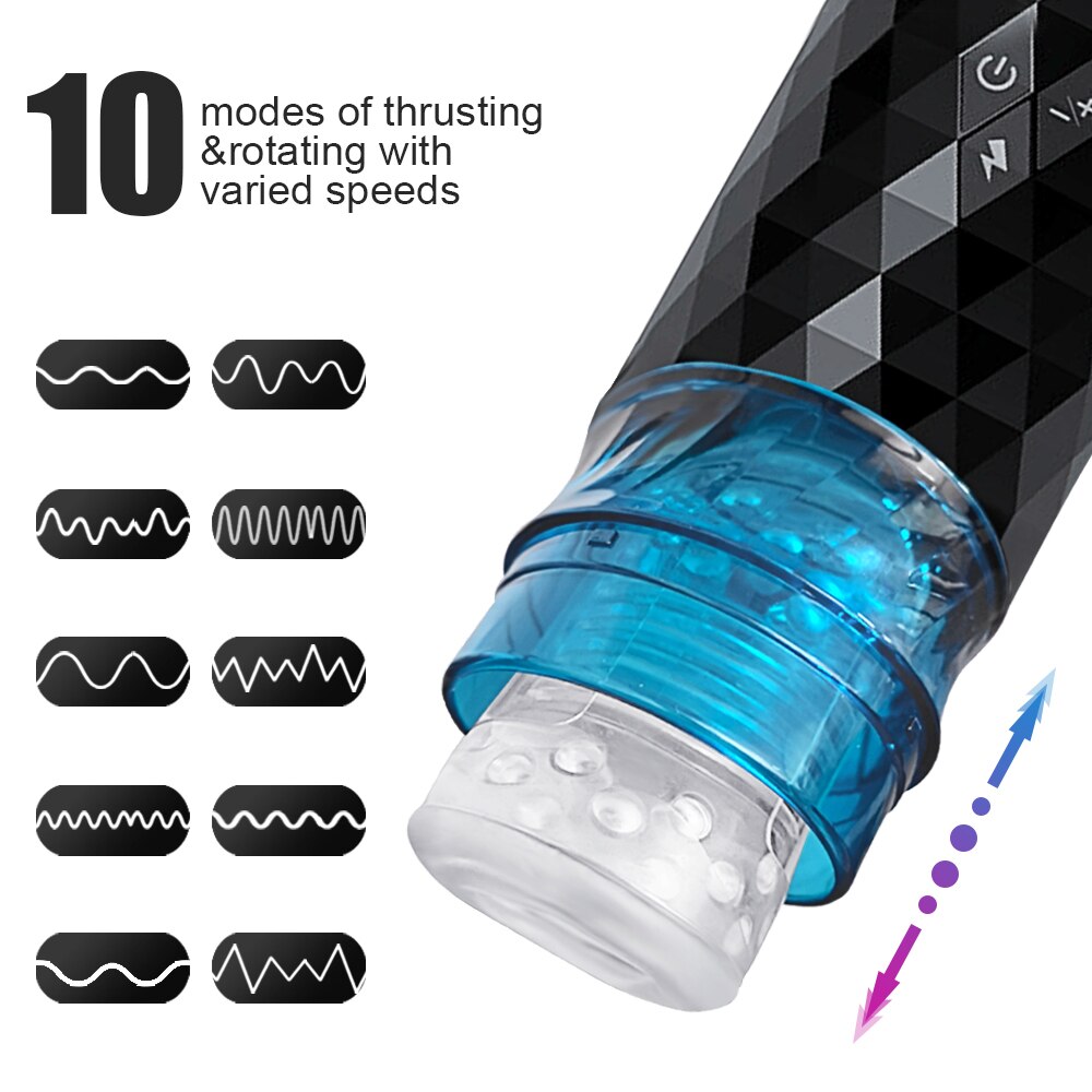 Automatic Male Masturbator Telescopic Rotating Adult Product Simulation Blowjob Piston