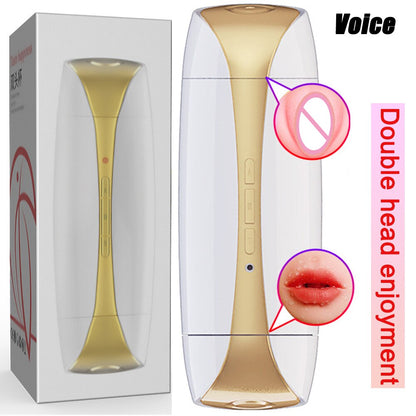 Double-headed Vibrator, Enjoy Masturbation, Licking Tongue Cup, Pocket Pussy, Adult Vibrator, Sexy Toy for Men, Masturbation